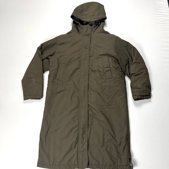 Lands End Womens Parka Jacket Aircore 200 Green Sz L Winter Coat Knee Length - Picture 1 of 10
